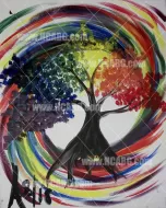 Swirling Rainbow Tree